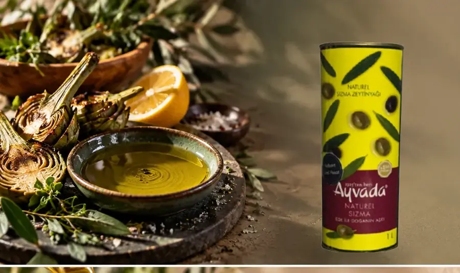 AYVADA Nalbant Özel Seri 1 L orijinal ambalajı, enginar ve zeytinyağı