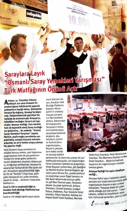 Ayvada Natürel Sızma Zeytinyağı Osmanlı Saray Yemekleri Yarışmasında