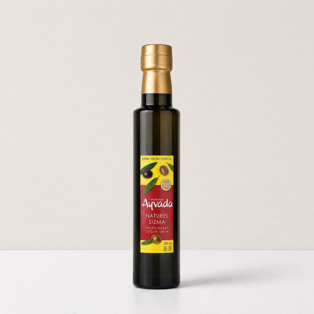 Zeytinyağlı saç maskesi için Ayvada 250 ml koyu cam şişe natürel sızma zeytinyağı