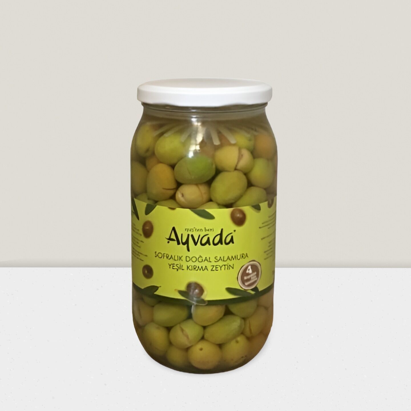 Ayvalık Natürel Yeşil Kırma Zeytin 1000cc (Yeni Hasat)