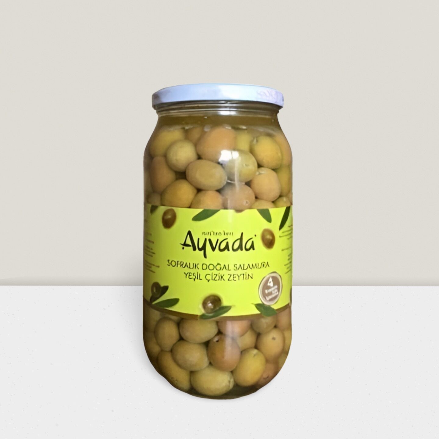 Ayvalık Natürel Yeşil Çizik Zeytin 1000Cc