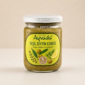 Yeşil Zeytin Ezmesi – Limon, Kekik ve Fesleğenli