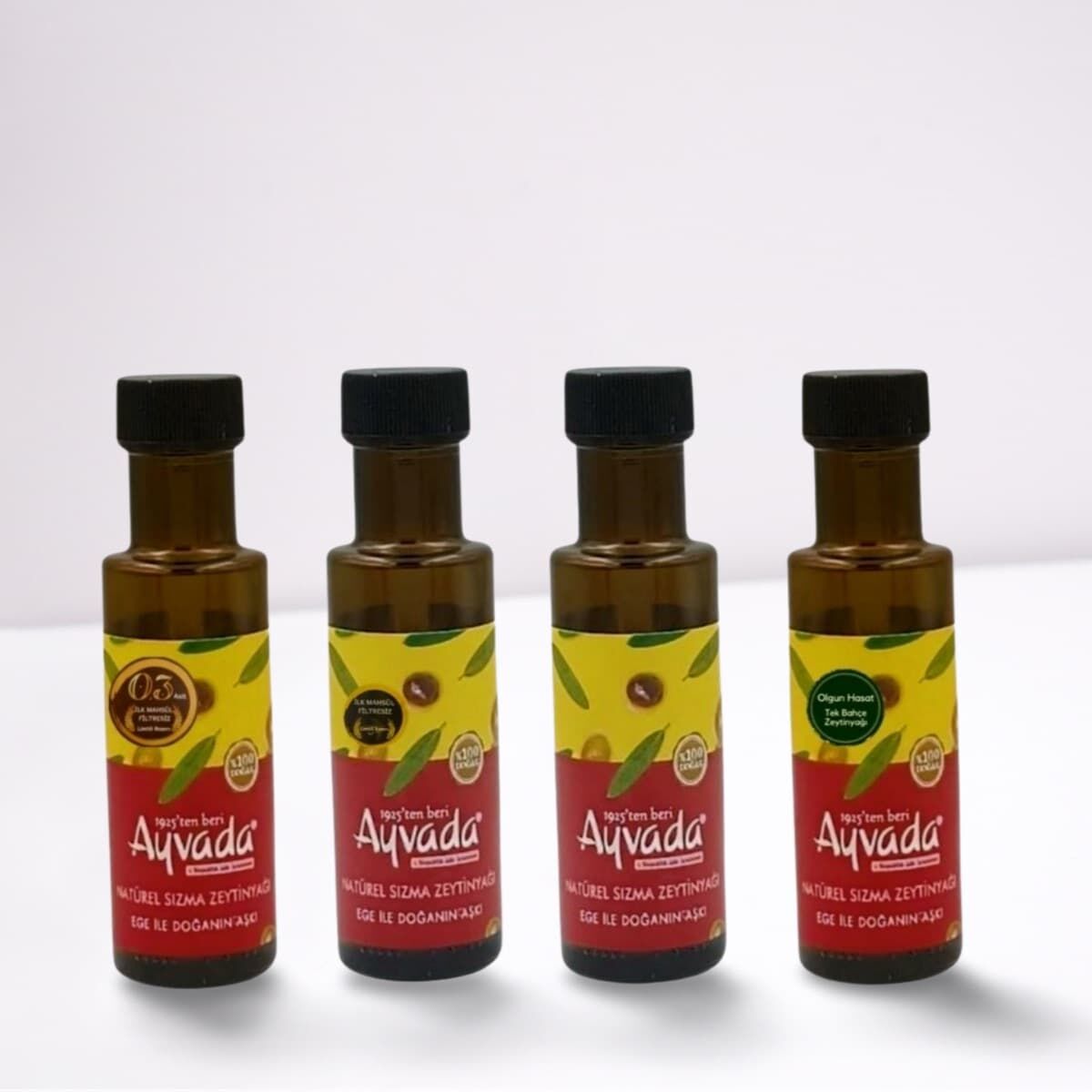 Ayvada Zeytinyağı Tadım Seti 4’lü – 100 ml Cam Şişe