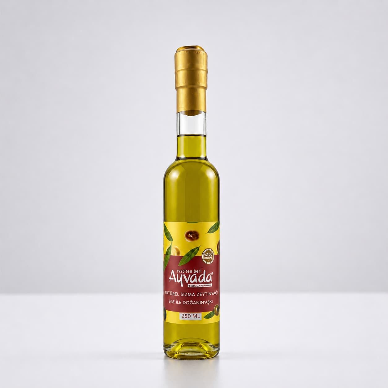 Soğuk Sıkım Natürel Sızma Zeytinyağı 250 ml Cam Şişe