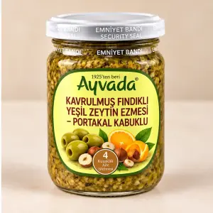 Kavrulmuş Fındıklı Yeşil Zeytin Ezmesi – Portakal Kabuklu 180 g