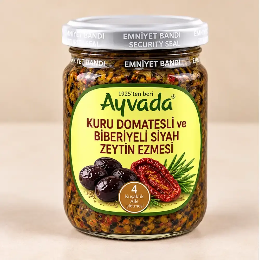 Kuru Domatesli ve Biberiyeli Siyah Zeytin Ezmesi 180 g