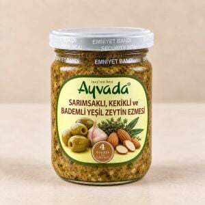 Sarımsaklı, Kekikli ve Bademli Yeşil Zeytin Ezmesi 180 g