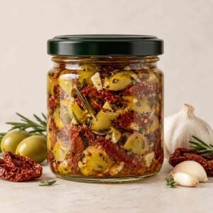 Akdeniz Usulü Kuru Domatesli Yeşil Zeytin Salatası 180 g