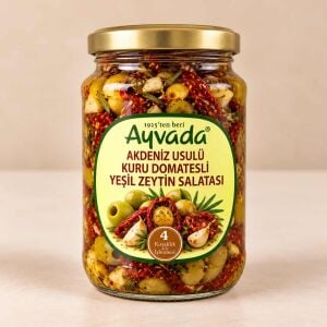 Akdeniz Usulü Kuru Domatesli Yeşil Zeytin Salatası 180 g